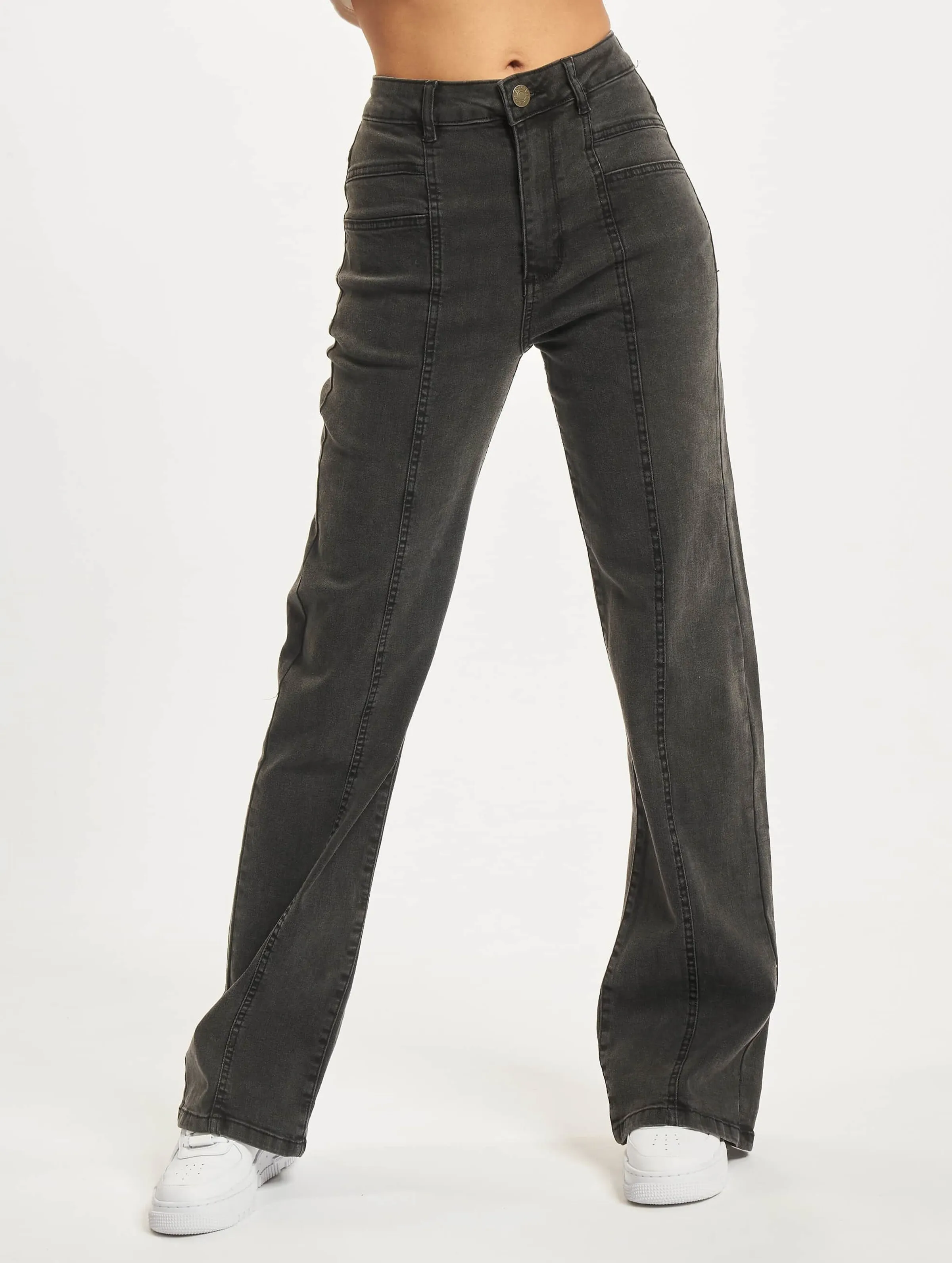 Ladies Straight Slim Denim High Waist