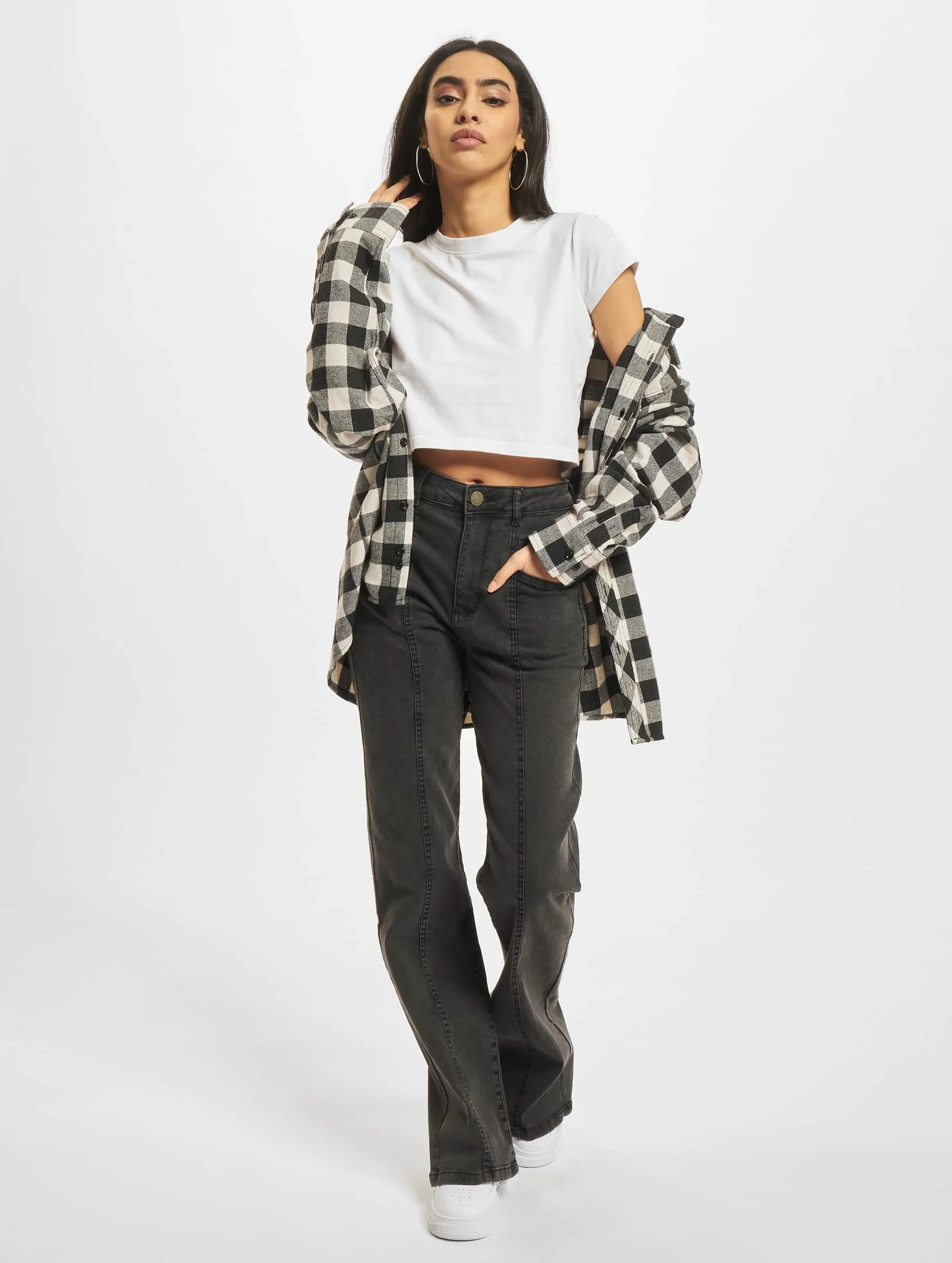Ladies Straight Slim Denim High Waist