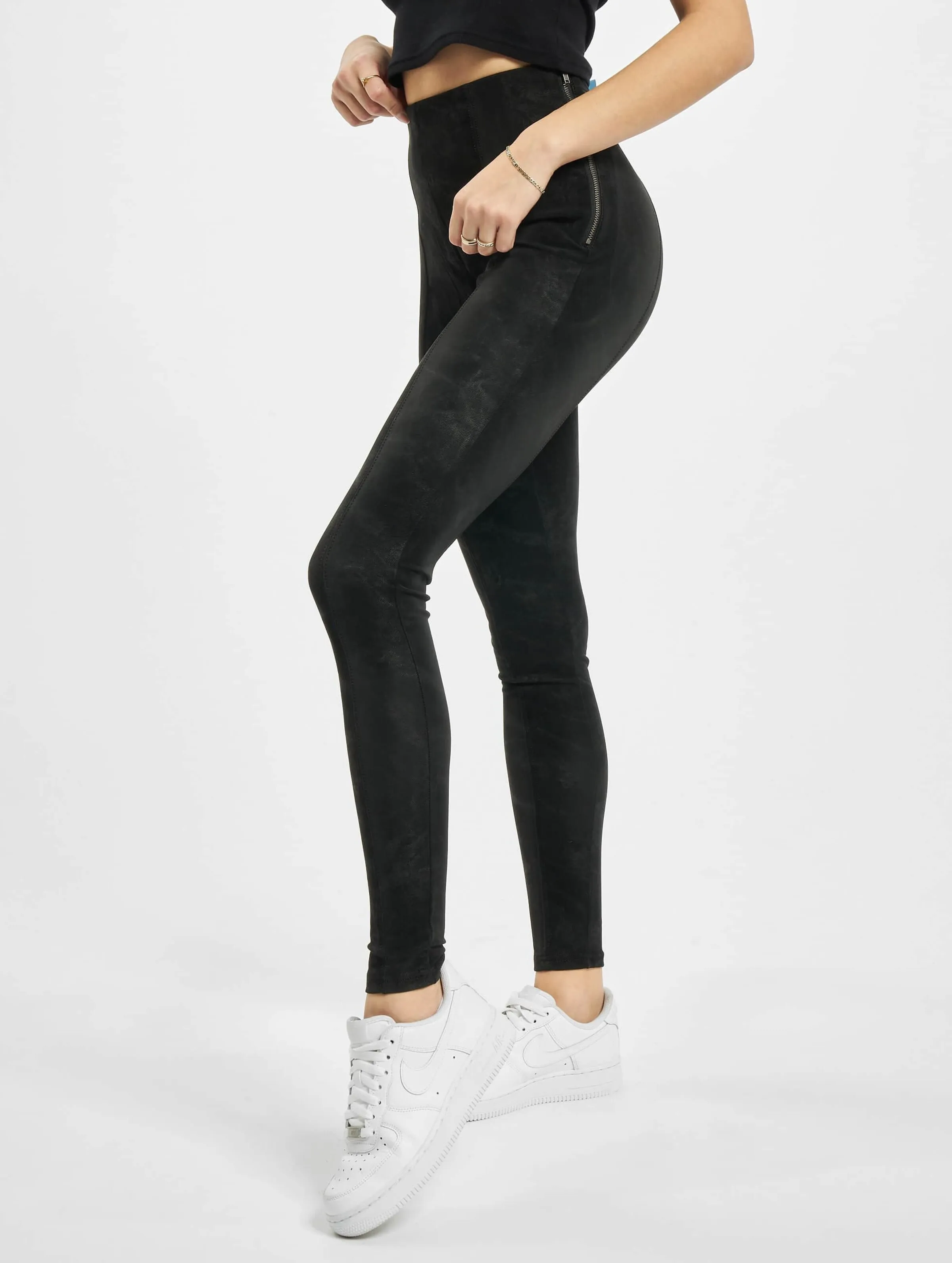Ladies Washed Faux Leather