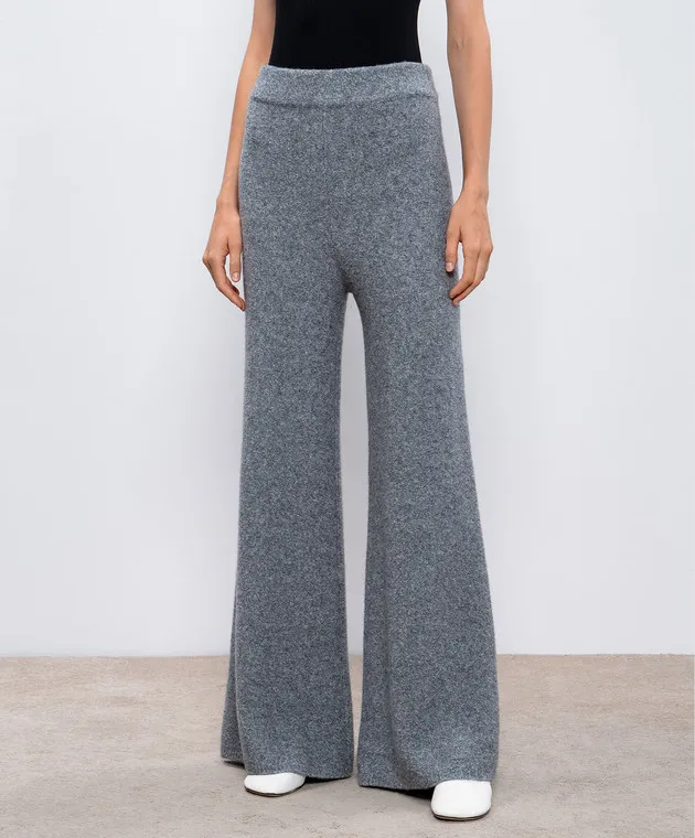 LISA YANG Khloe cashmere gray melange flared pants