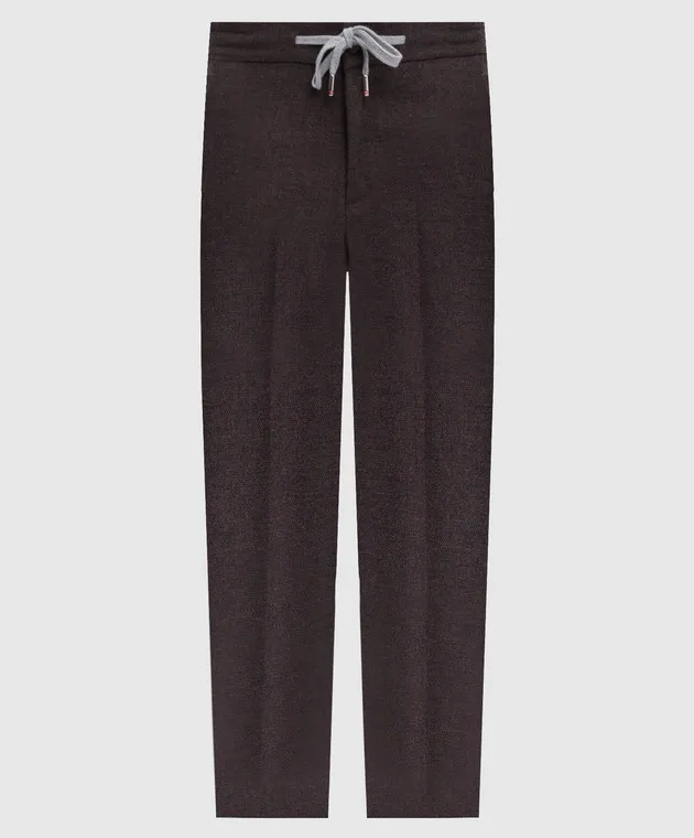 Marco Pescarolo CARACCIOLO brown pants made of wool and cashmere
