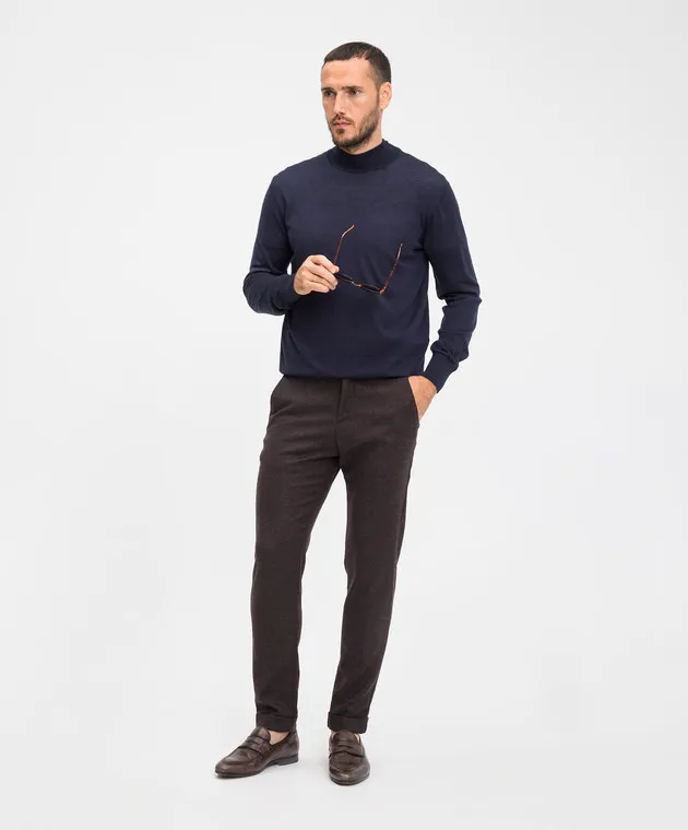 Marco Pescarolo CARACCIOLO brown pants made of wool and cashmere