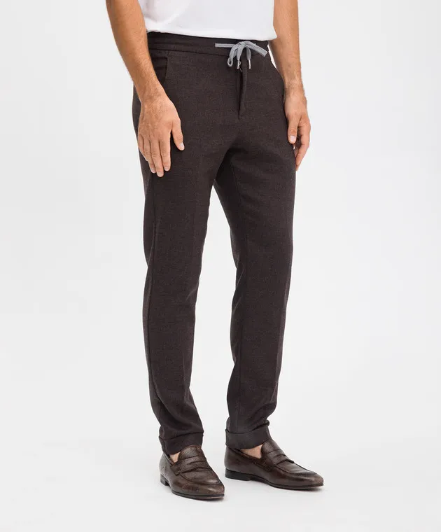 Marco Pescarolo CARACCIOLO brown pants made of wool and cashmere