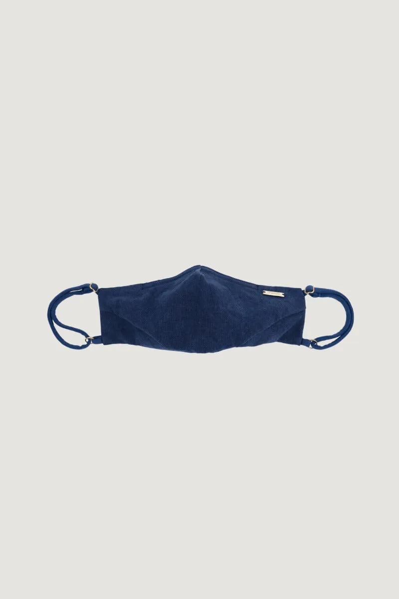 MASCARILLA LINEN NATURAL DYED FACE MASK  INDIGO