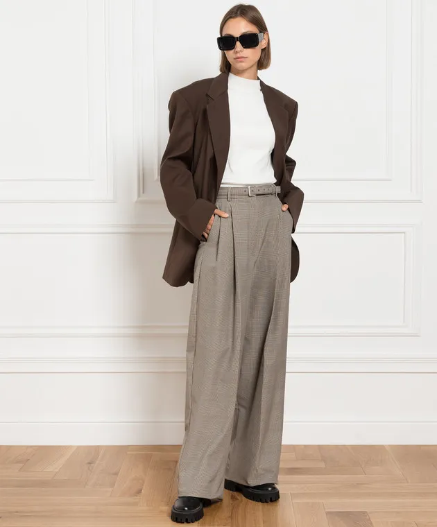 Max Mara Sportmax Brown pants in a Windsor check