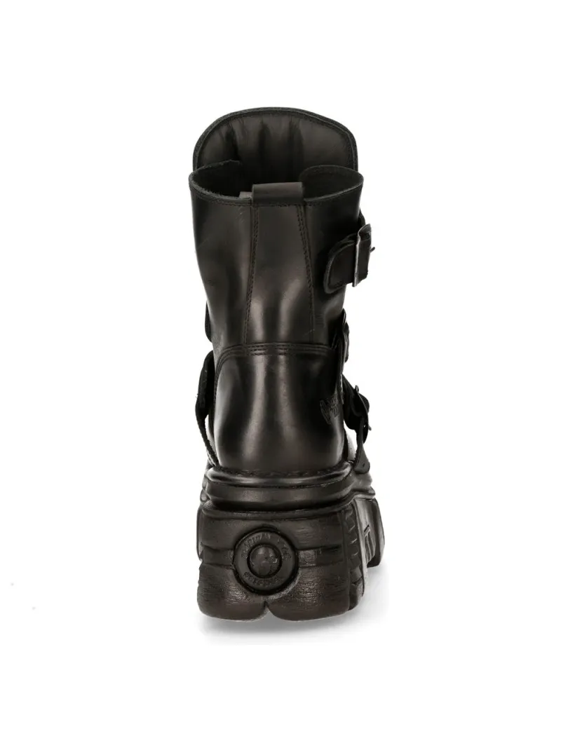 MEDIA BOTAS DE PIEL NOMADA NEGRO PLATAFORMA