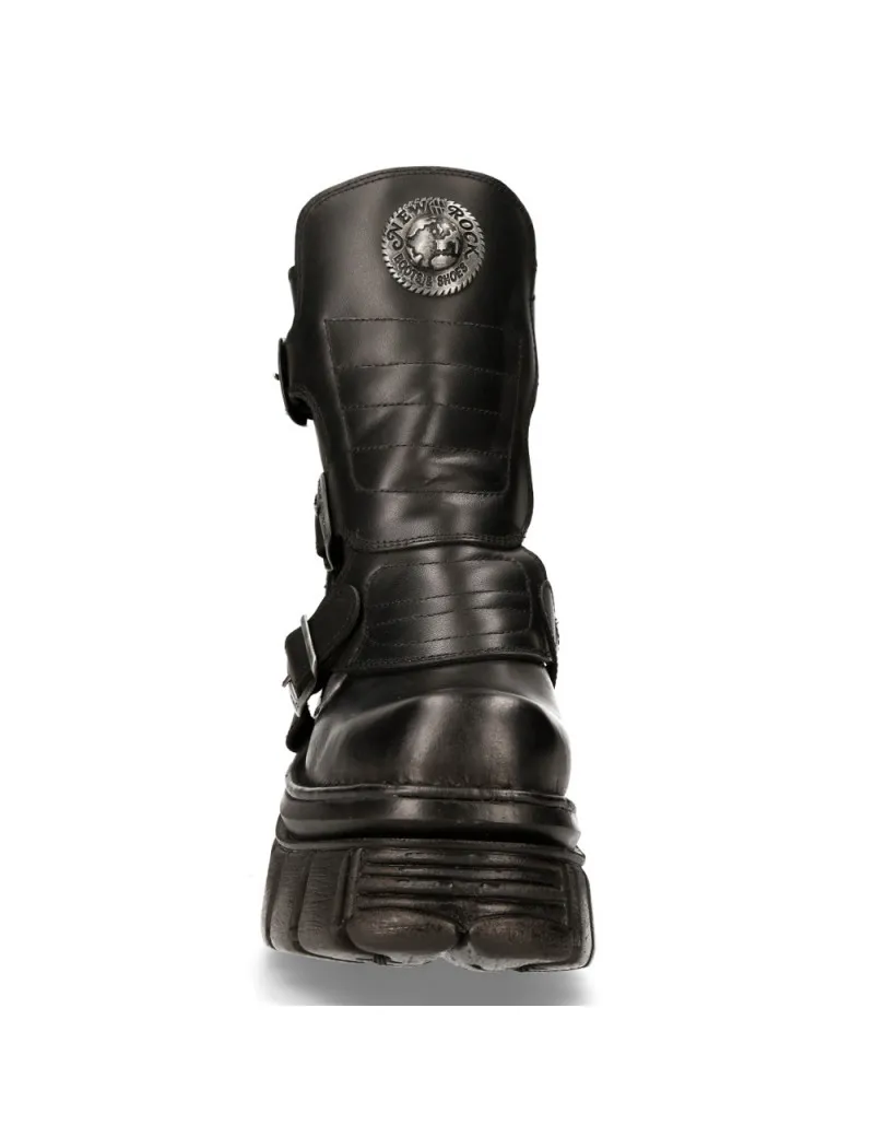 MEDIA BOTAS DE PIEL NOMADA NEGRO PLATAFORMA