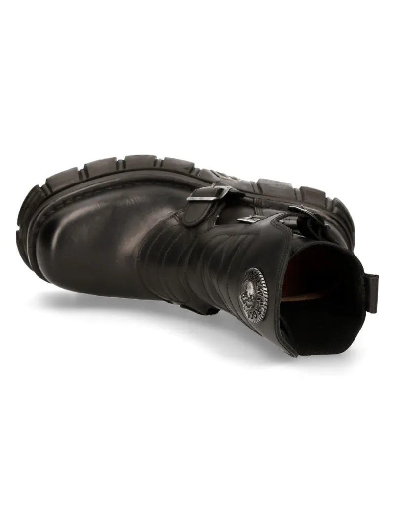 MEDIA BOTAS DE PIEL NOMADA NEGRO PLATAFORMA