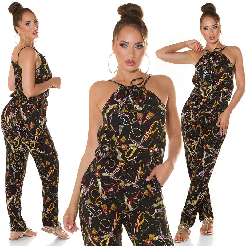 Mono de verano estampado Negro