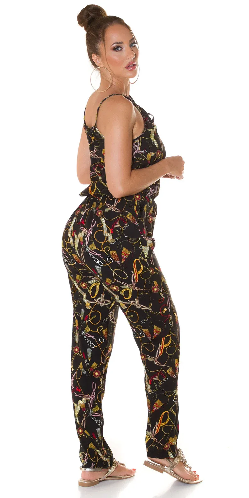Mono de verano estampado Negro