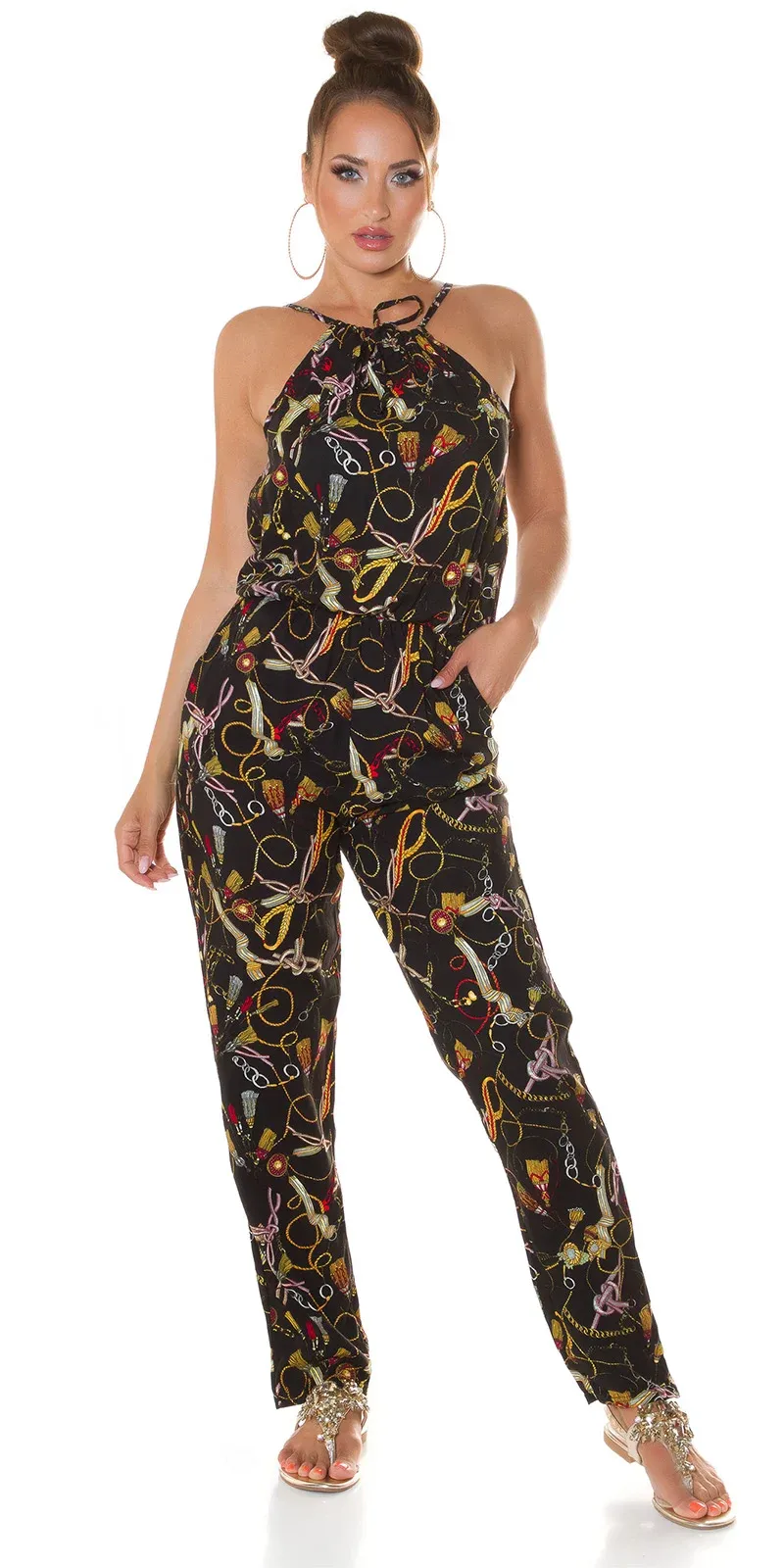 Mono de verano estampado Negro