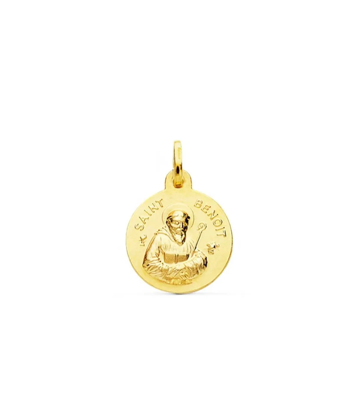 Médaille Saint Benoit Or 18 Carats 16mm