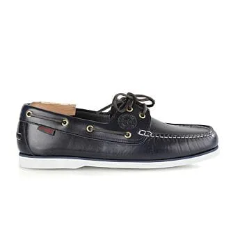 NAVY LEATHER BOAT SHOES  TRAWLER