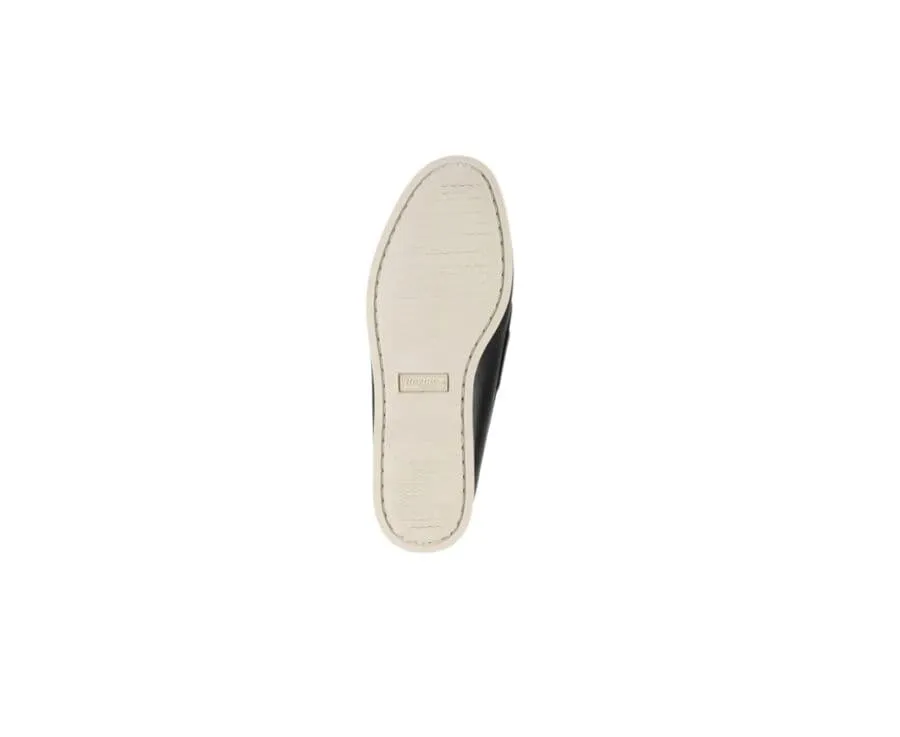NAVY LEATHER BOAT SHOES  TRAWLER