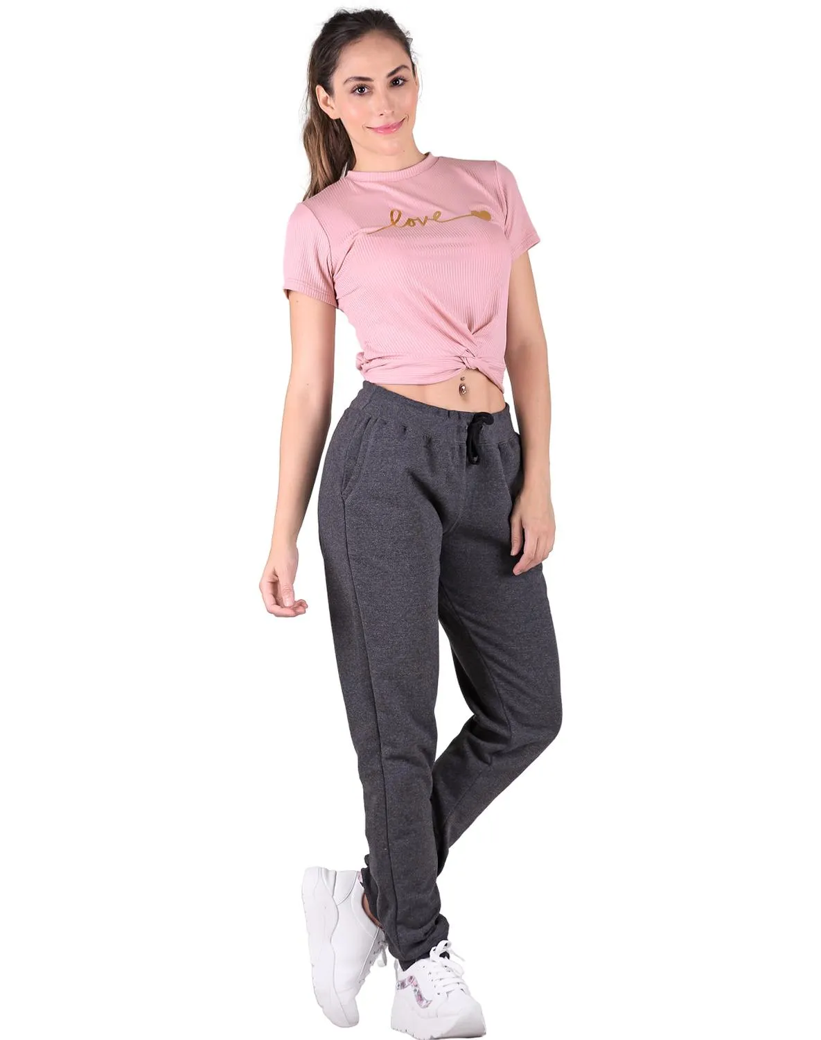 Pants Mujer Deportivo Jogger Gris Optima 56504049