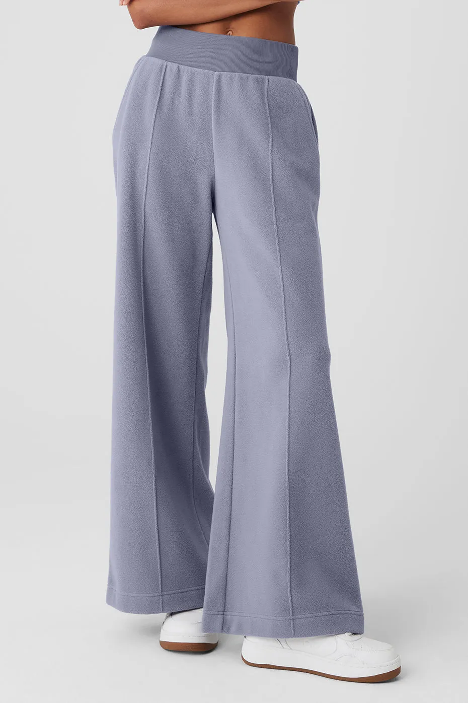 POLAR FLEECE HIGHWAIST SNOWDRIFT WIDE LEG PANT  FOG