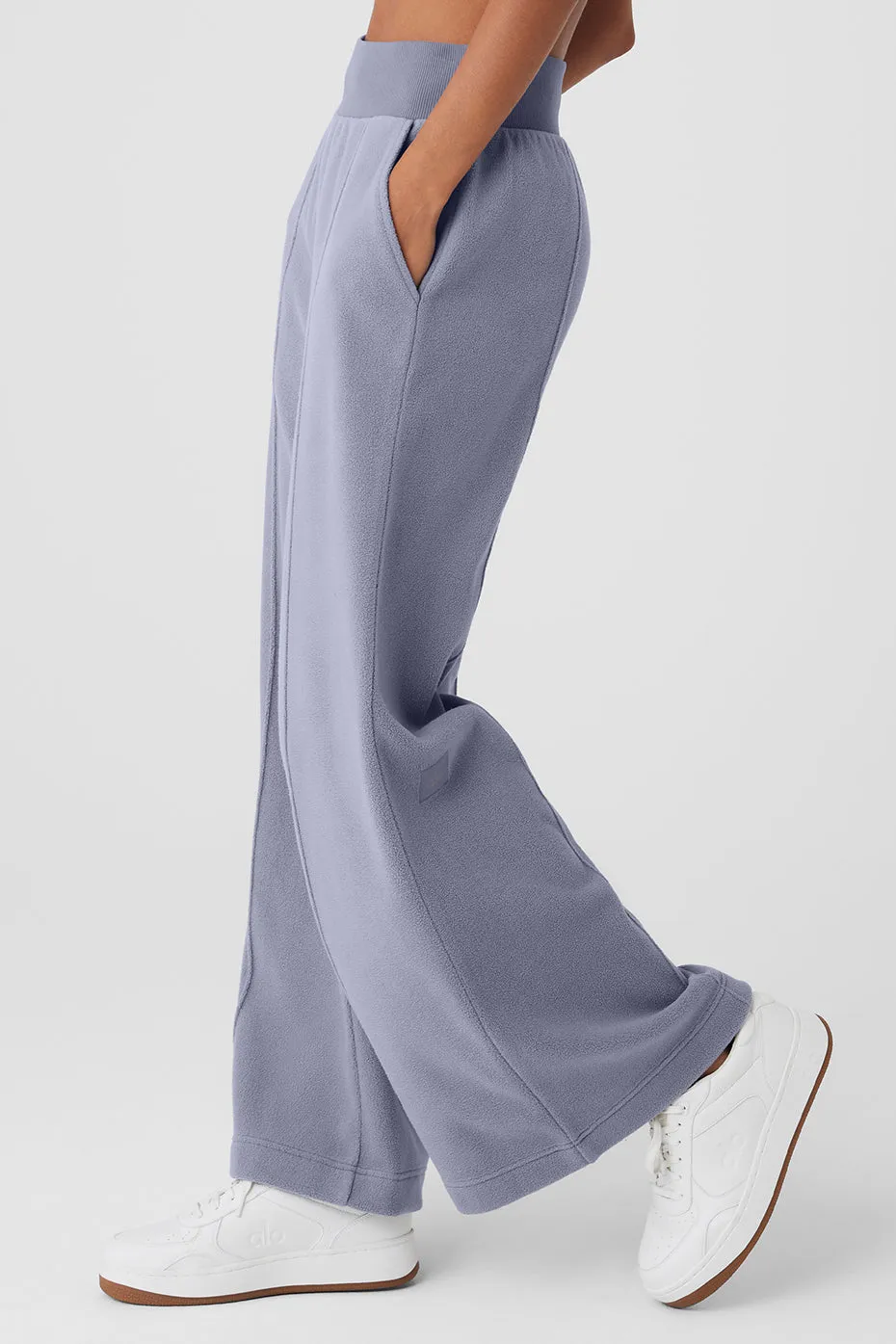 POLAR FLEECE HIGHWAIST SNOWDRIFT WIDE LEG PANT  FOG