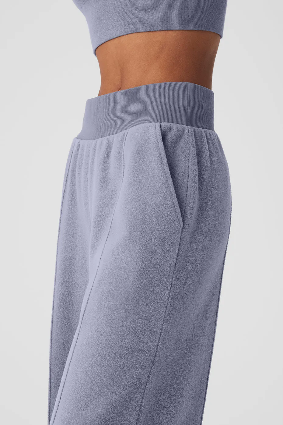 POLAR FLEECE HIGHWAIST SNOWDRIFT WIDE LEG PANT  FOG