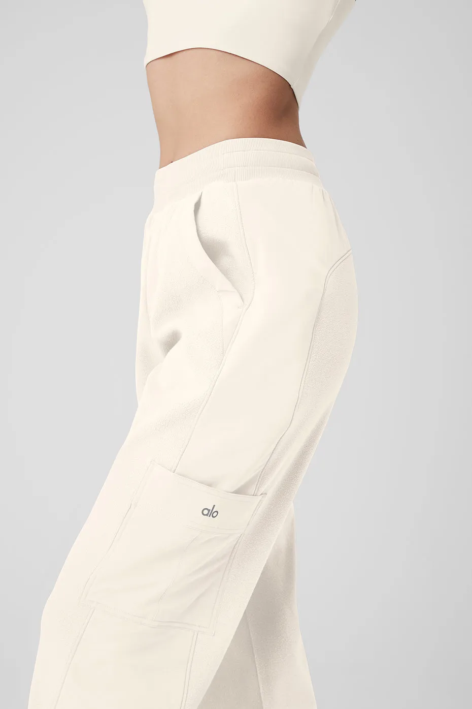 POLAR FLEECE WINTRY MIX PANT  IVORY