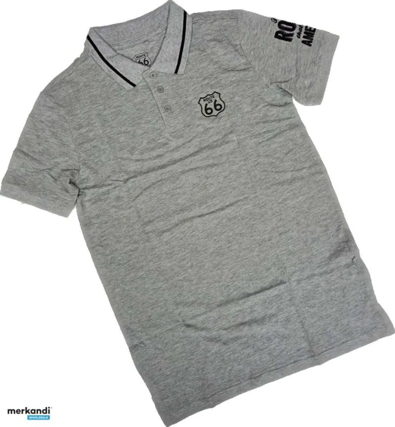 Polo de malla cosida Route US 66 para hombre
