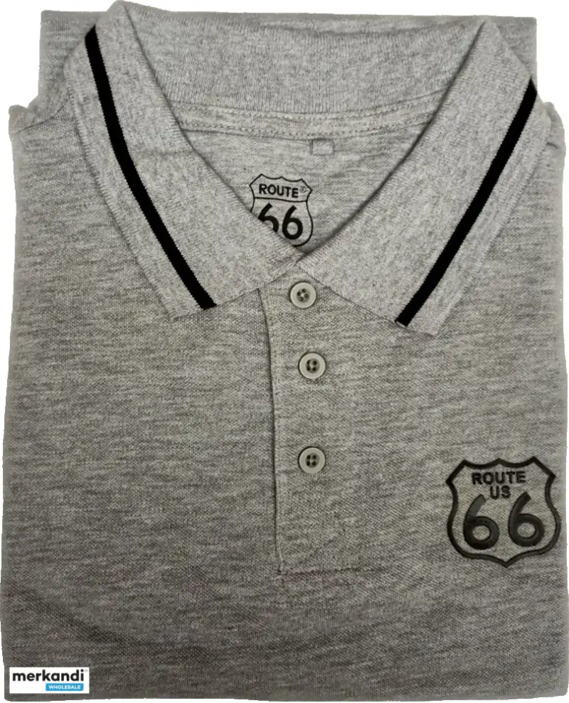 Polo de malla cosida Route US 66 para hombre