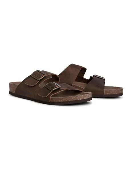 Sandalia marrón de piel JACK & JONES