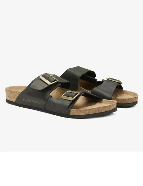Sandalia negra de piel JACK /df01 JONES