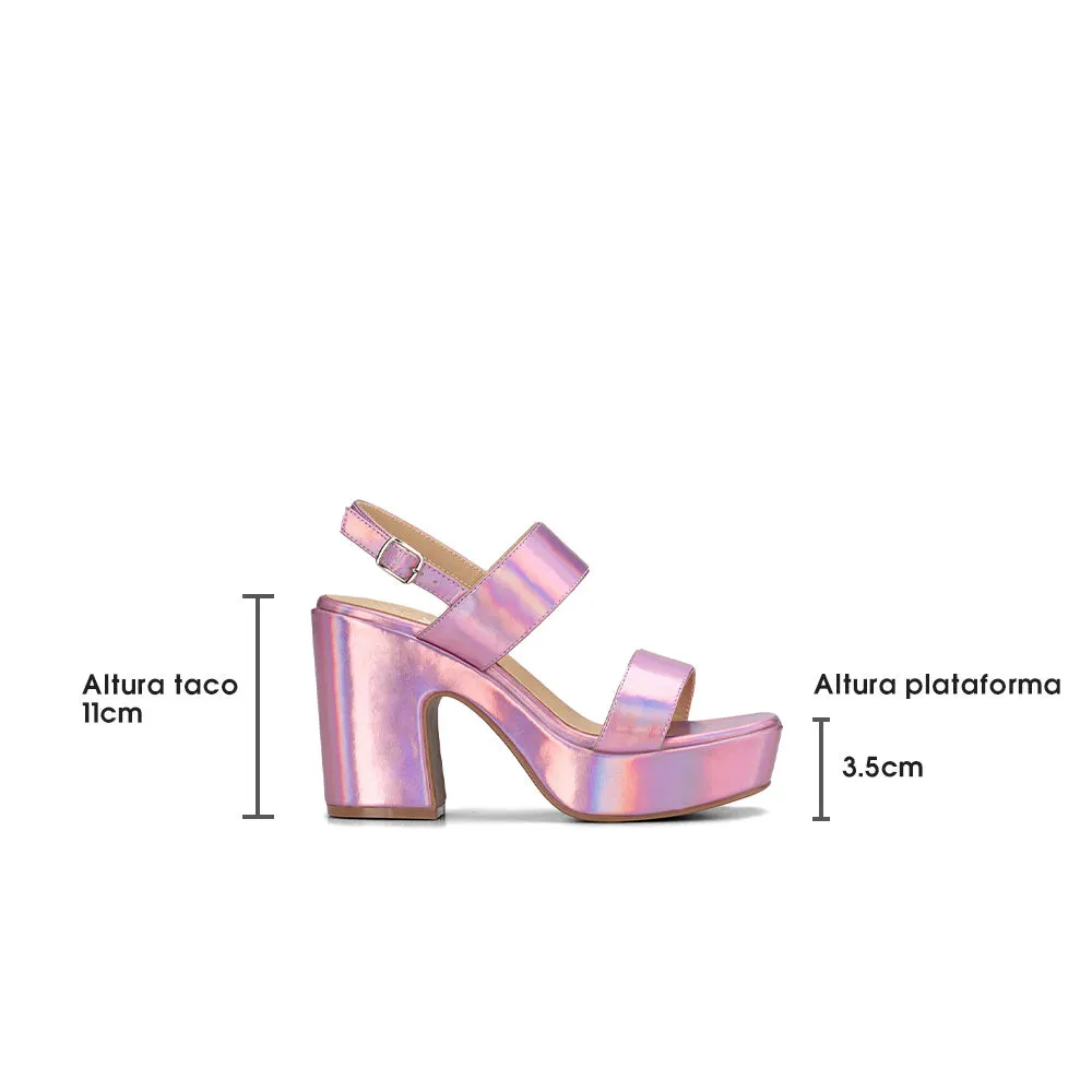 Sandalia Plataforma Morado Fiesta Tfa188 Weide