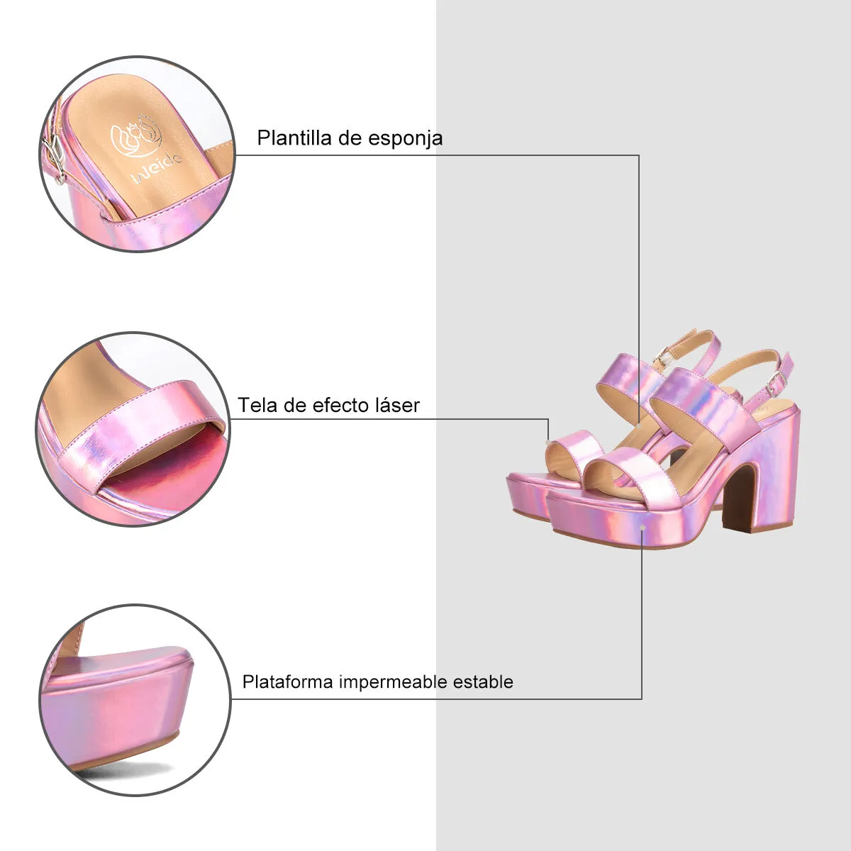 Sandalia Plataforma Morado Fiesta Tfa188 Weide