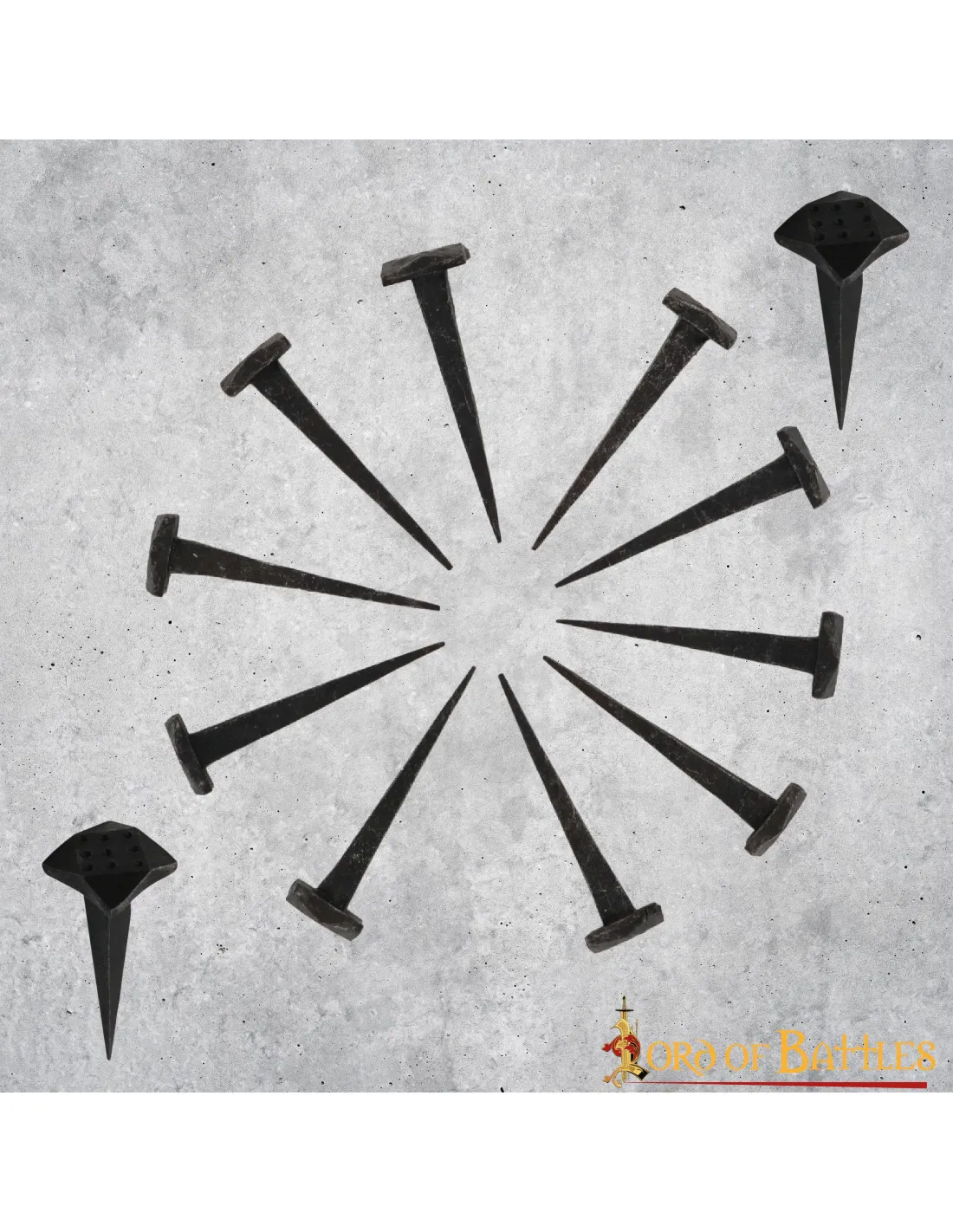 Set 10 clavos medievales forjados (8 cm.)