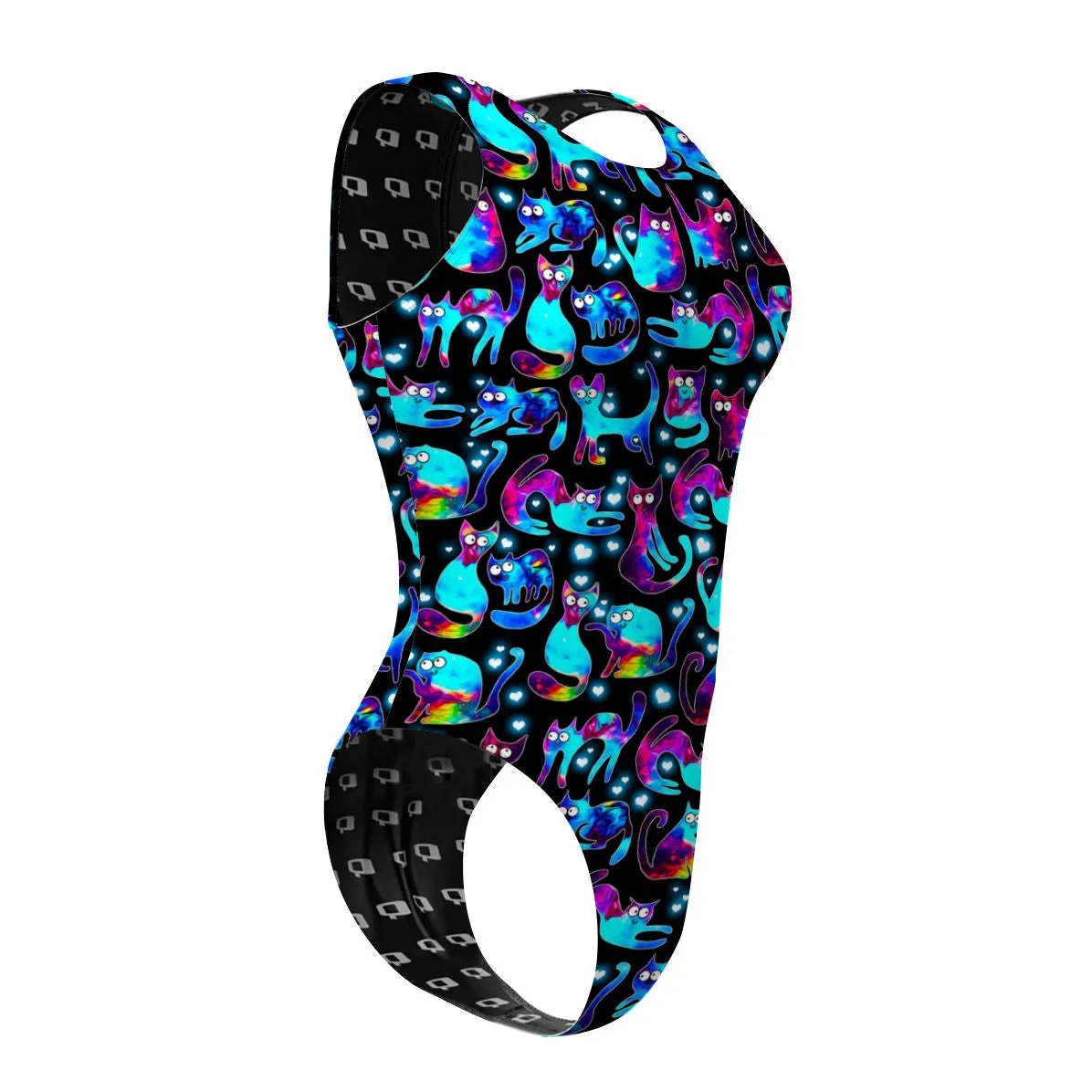 SPACE KITTIES  WOMEN WATERPOLO SWIMSUIT CHEEKY CUT