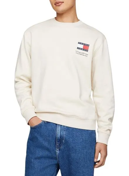 Sudadera Tommy Jeans Reg Essential Beige Hombre