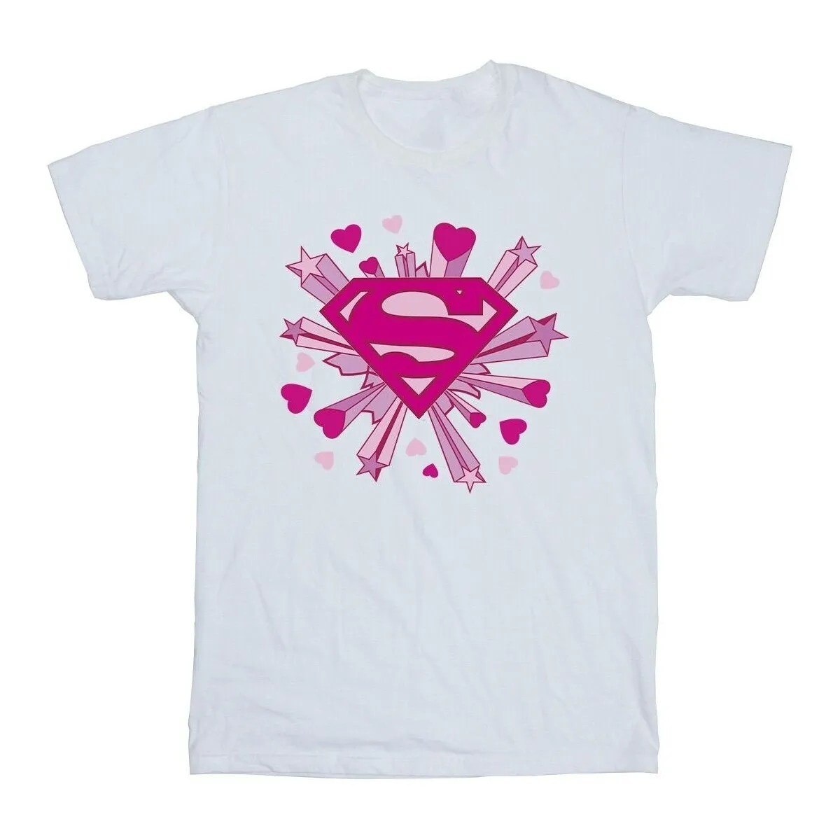 Superman Pink Hearts And Stars Logo