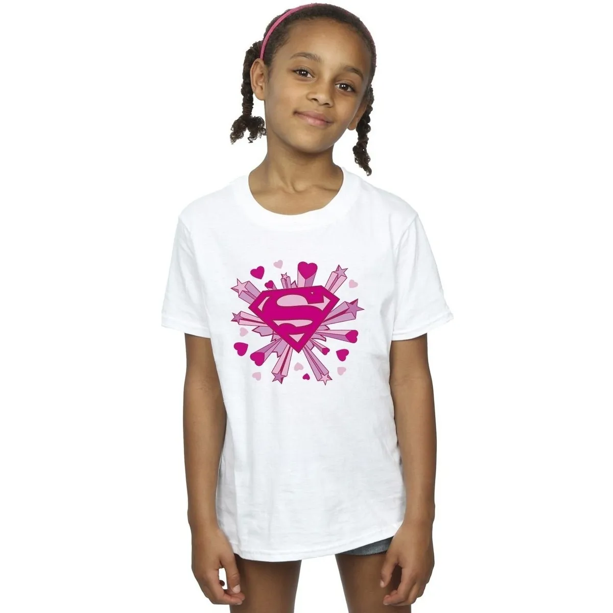 Superman Pink Hearts And Stars Logo