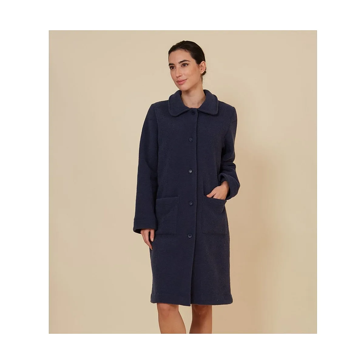 THERMAL POLAR ROBE WITH BUTTONS AND POCKETS