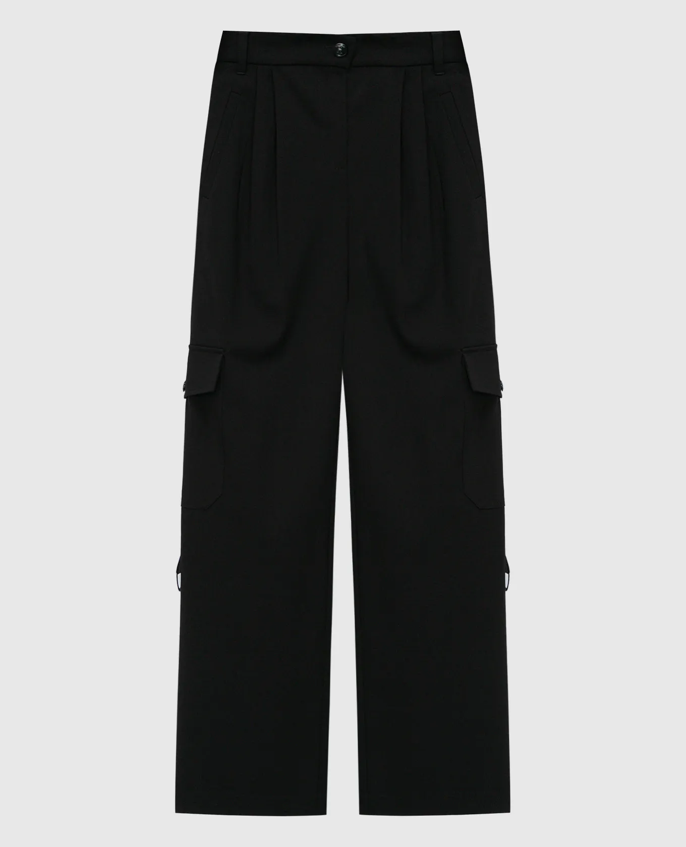 Twinset Actitude Black cargo pants with branded stripes