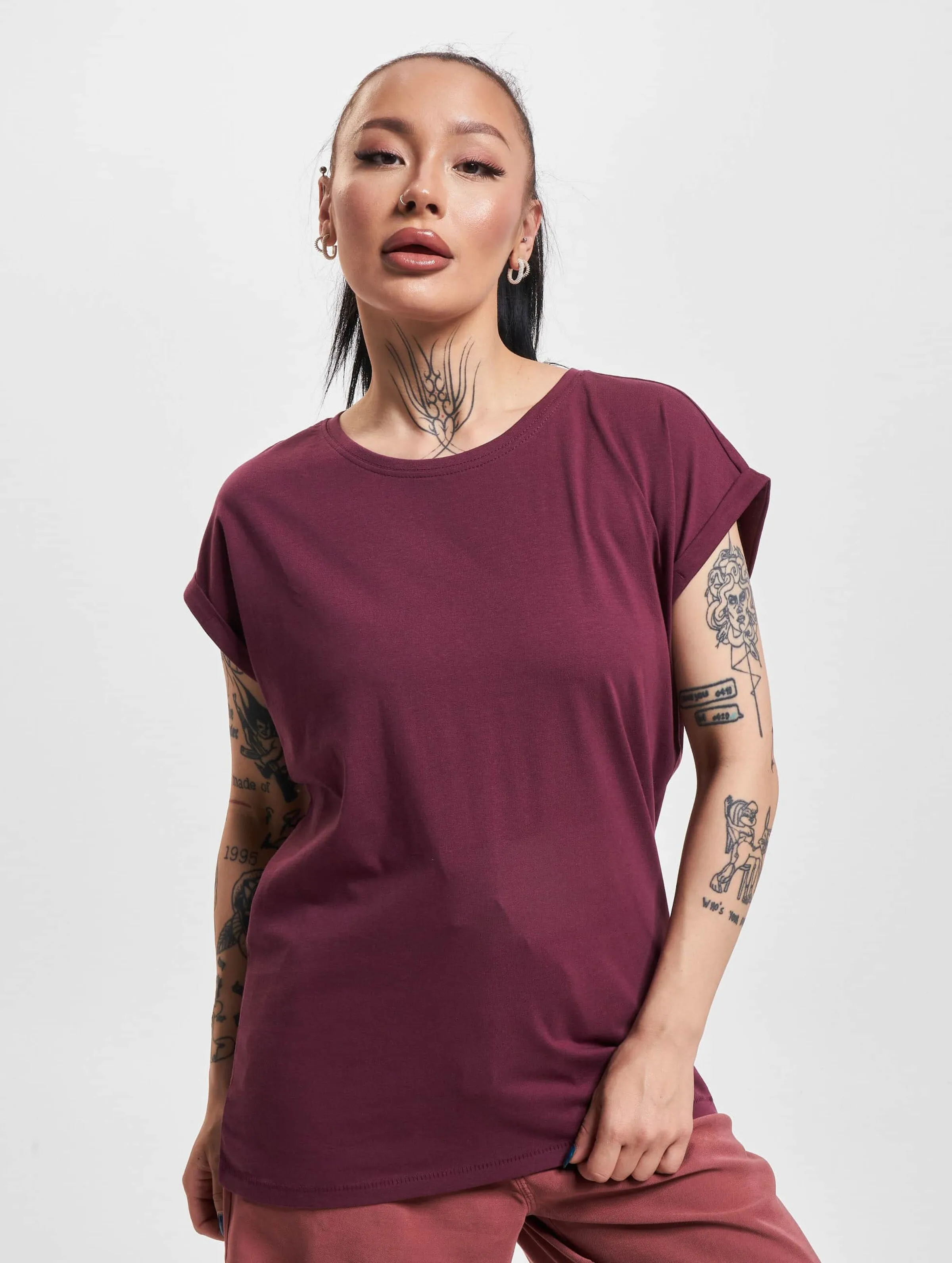URBAN CLASSICS LADIES EXTENDED SHOULDER 2 PACK TSHIRTS