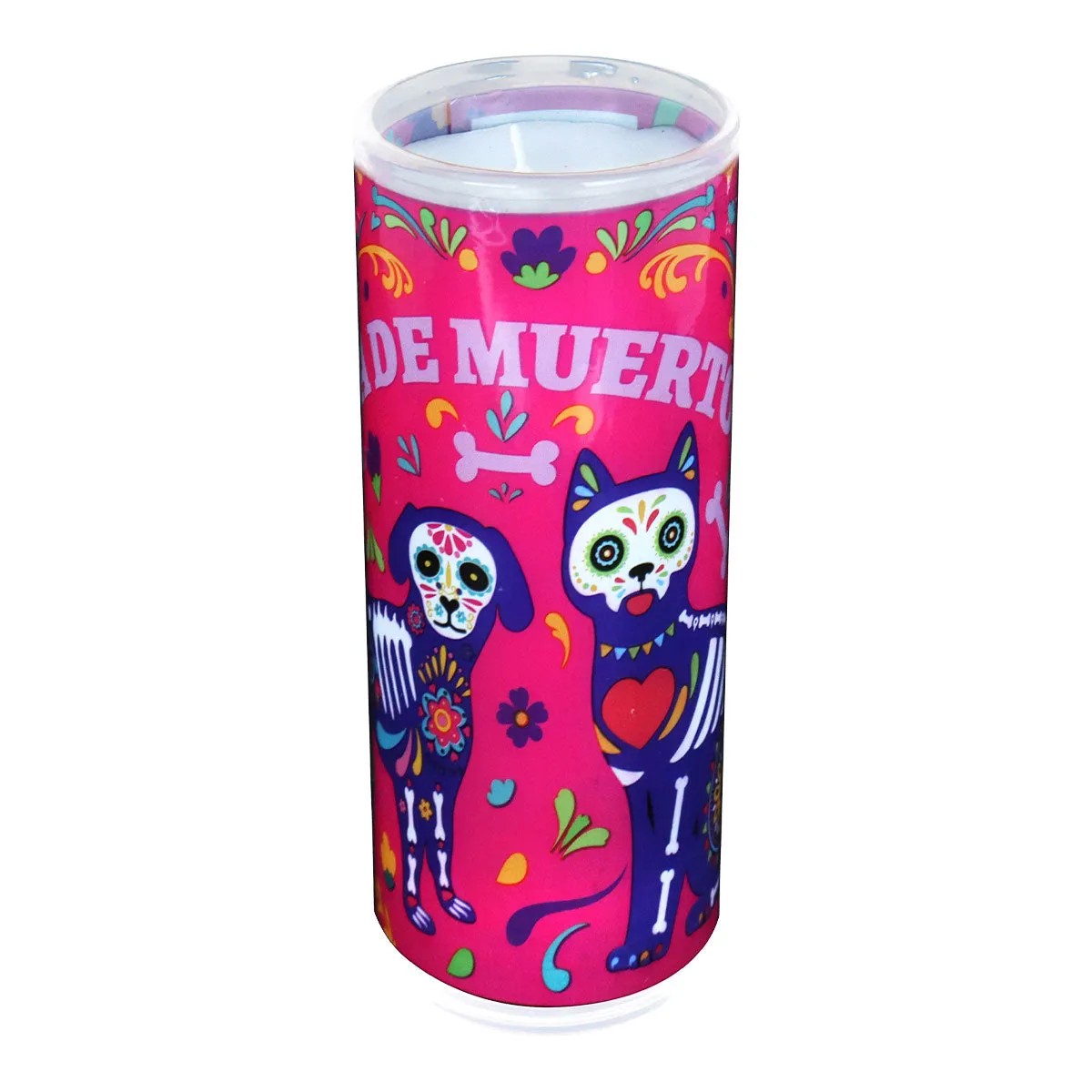 Veladora con Diseo de Gatito para Día de Muertos