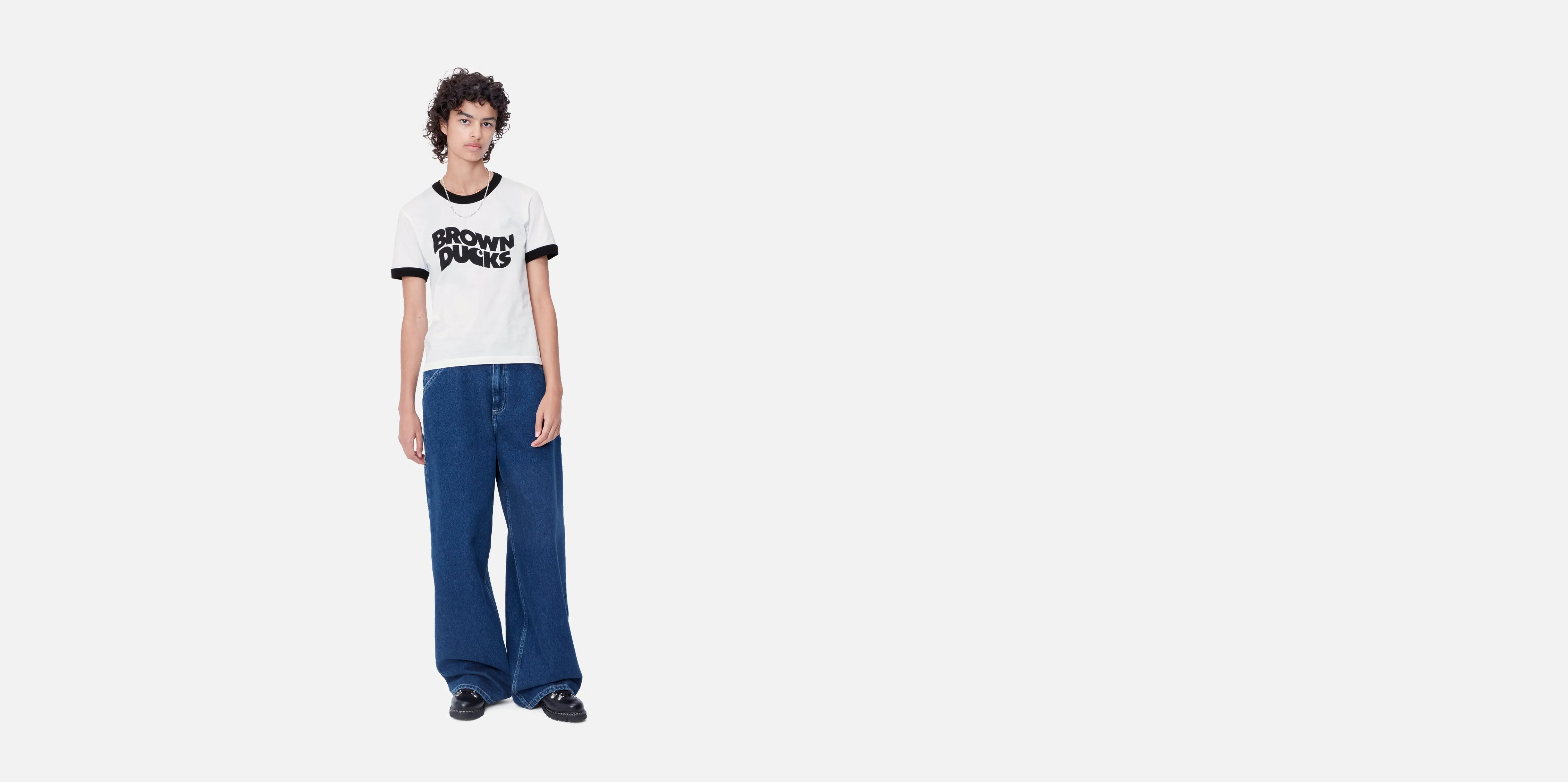W' S/S BROWN DUCKS RINGER TS