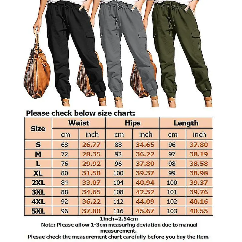 Women Plus Size Casual Cargo Pants Sports Sweatpants Jumpsuit