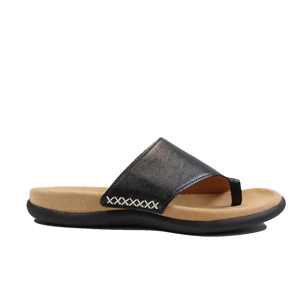 Women's Gabor Lanzarote | Black Leather | Womens Mule Sandals