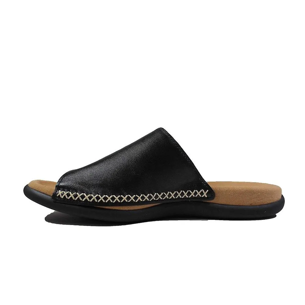 Women's Gabor Lanzarote | Black Leather | Womens Mule Sandals
