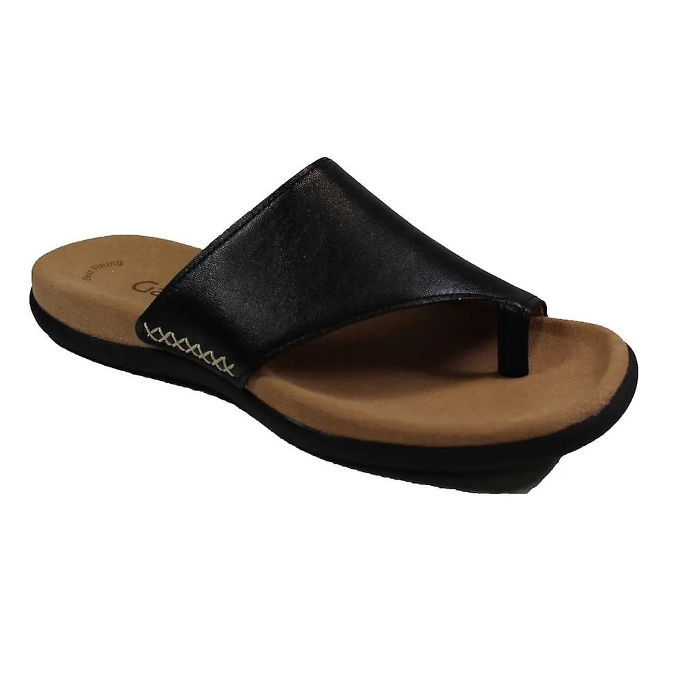 Women's Gabor Lanzarote | Black Leather | Womens Mule Sandals