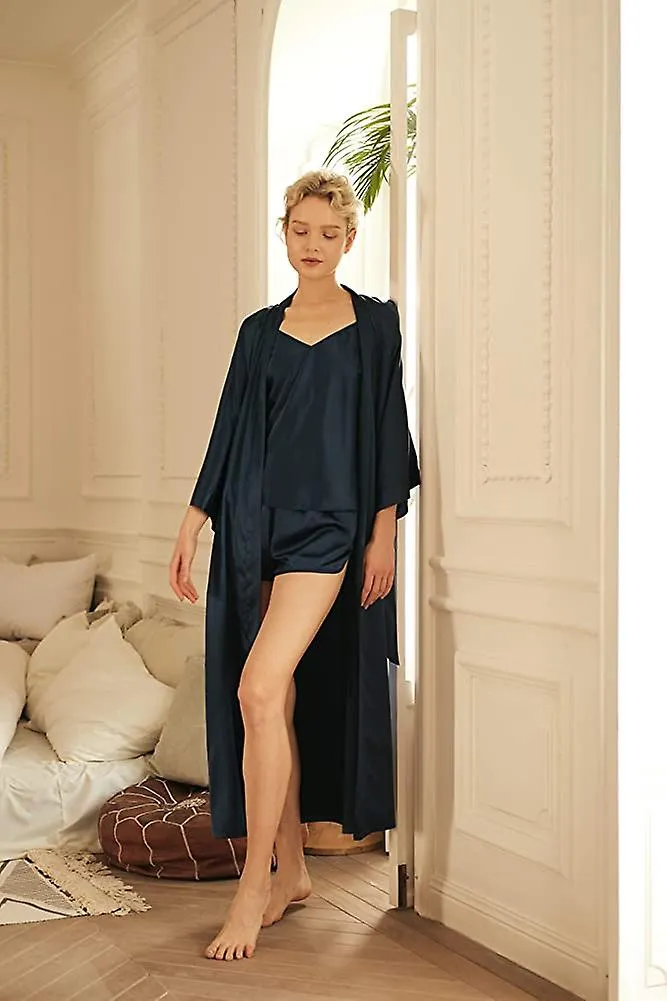 Women's Kimono Robe Long Satin Dressing Gown Silk Lightweight Silky Bathrobe