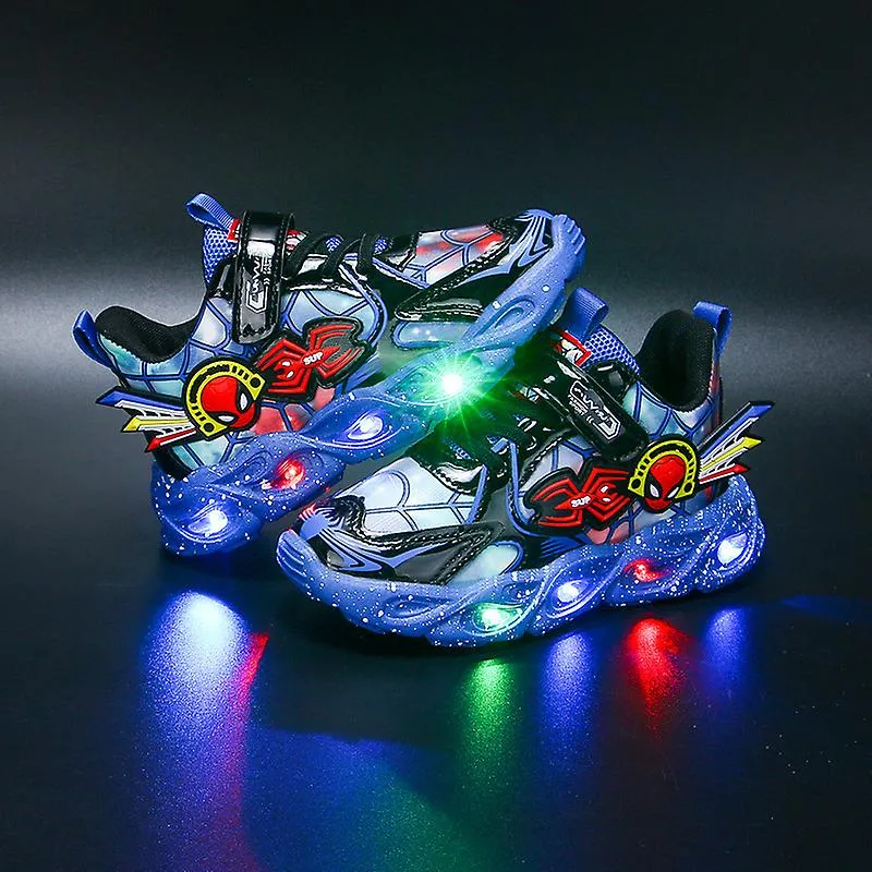 Zapatos deportivos para niños Spiderman Zapatillas iluminadas Para niños Led Zapatos luminosos para niños