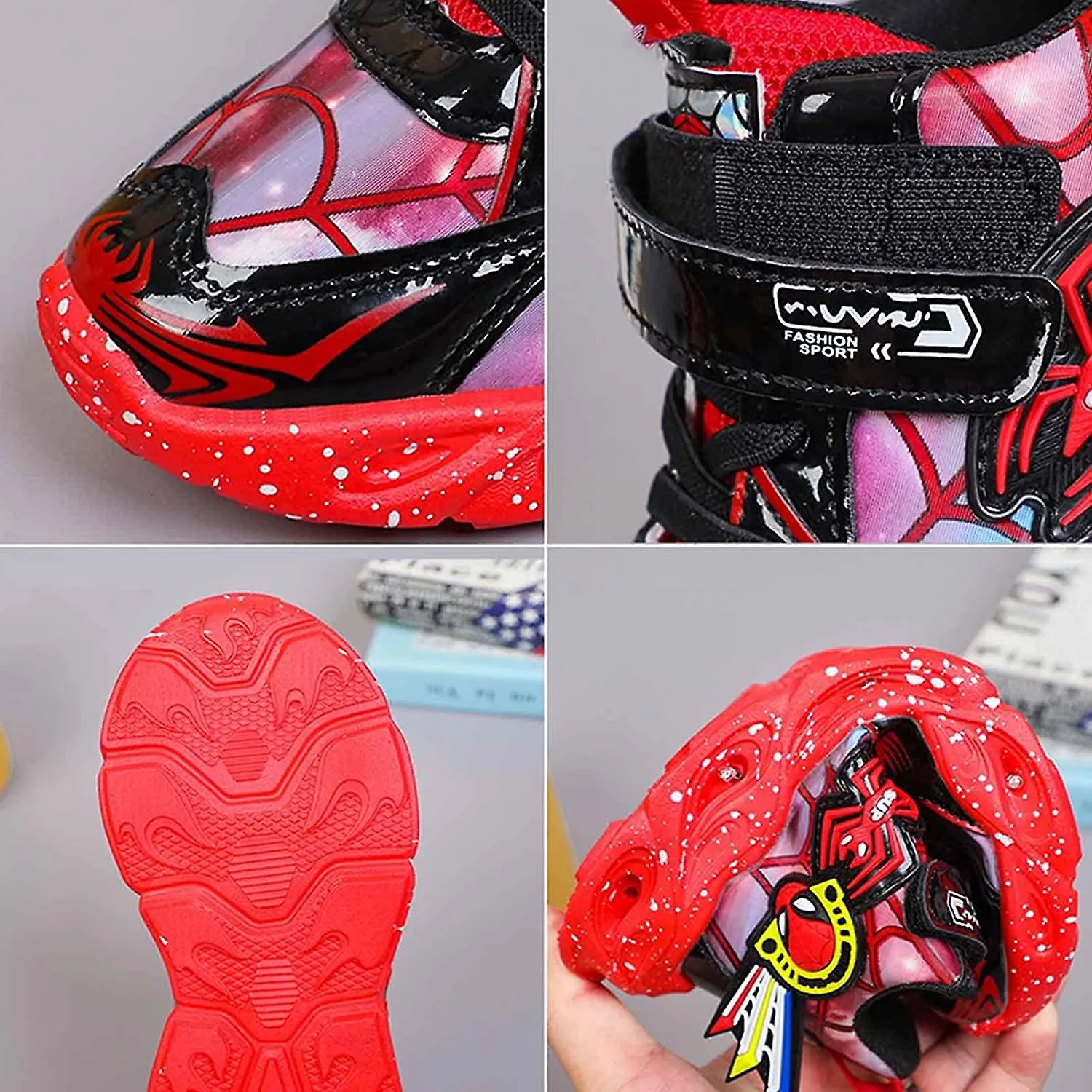 Zapatos deportivos para niños Spiderman Zapatillas iluminadas Para niños Led Zapatos luminosos para niños